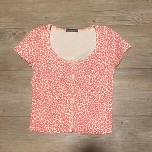 Brandy Melville Pink Cheetah Zelly top